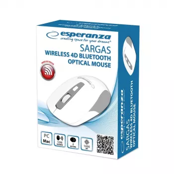 Esperanza EM130W Ratón inalámbrico Bluetooth 4D, blanco
