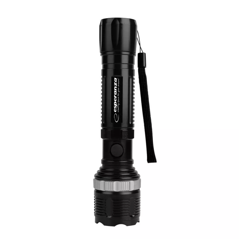 Esperanza Epione L linterna de mano Negra LED, 80 lm, haz de 100 m, aluminio, resistente a salpicaduras