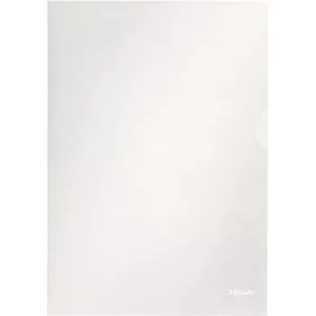 Esselte Fundas de documentos A4 estándar, polipropileno, gofrado, 0,12 mm, abiertas por arriba y por los lados, seguras para documentos, con pestaña, pack de 100 54832