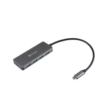 ESTUFF ES623007 Hub de carga USB-C 165W GaN 4 puertos Power Delivery Gris espacial