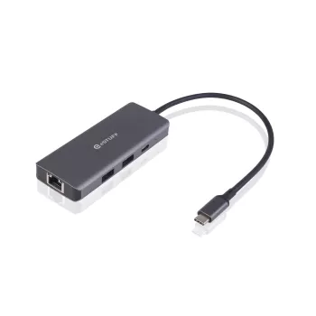 ESTUFF ES623013 Hub móvil USB-C 6 en 1, 4K HDMI, 2x USB-A, 100W PD, Aluminio, Gris