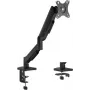 eSTUFF soporte de monitor con gas único GLB227011 - pinza de mesa y pasacables, 17-32 pulgadas, 2-9kg, VESA 75/100, negro