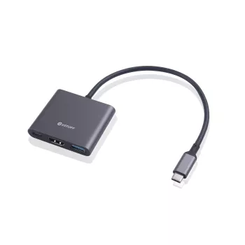 ESTUFF hub multipuerto USB-C AV (USB-C, 7 en 1, HDMI 4K60, 2x USB-A 3.0, USB-C PD 60W, Gigabit Ethernet, SD/MicroSD)