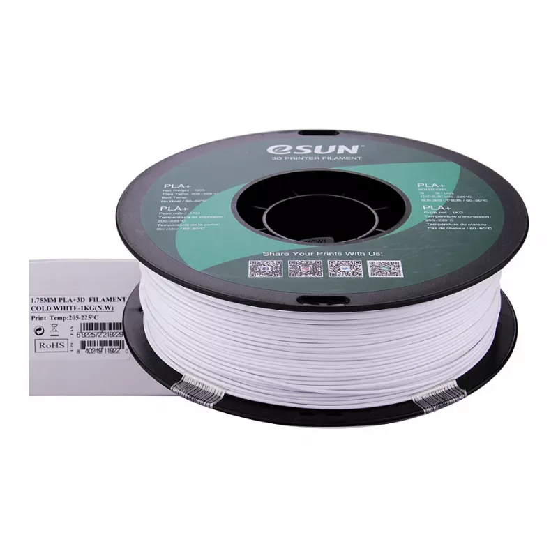 ESUN PLA+ 1,75 mm Filamento para impresora 3D blanco frío 1 kg