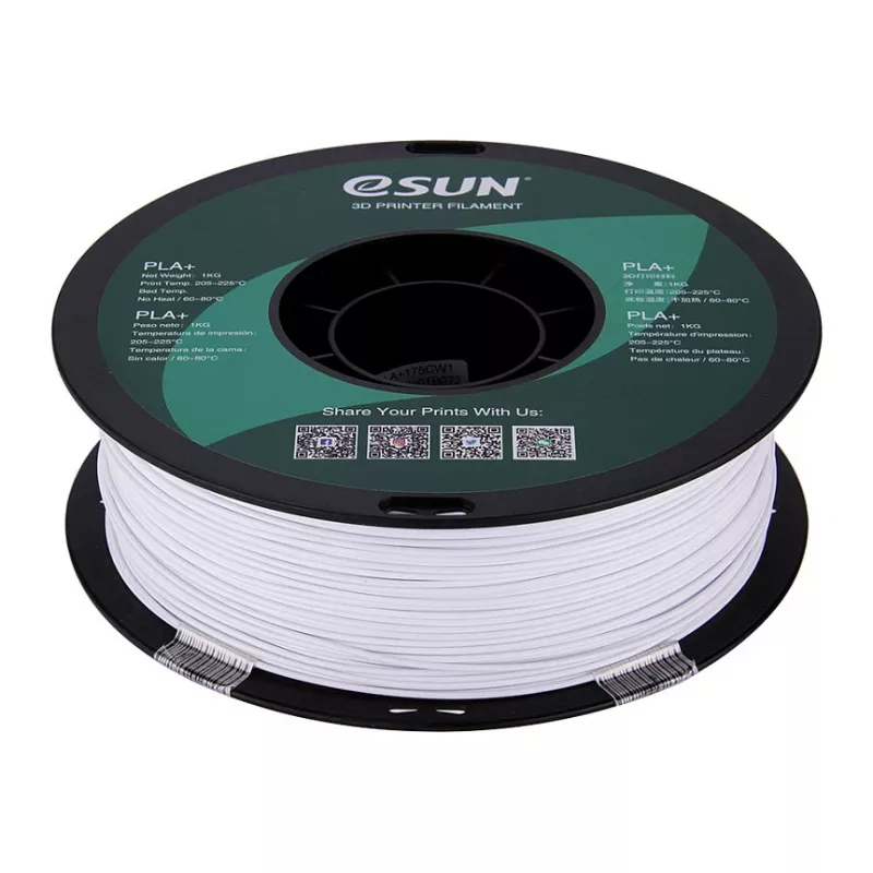 ESUN PLA+ 1,75 mm Filamento para impresora 3D blanco frío 1 kg