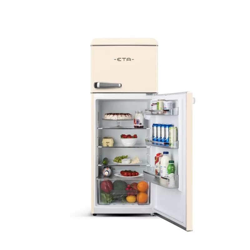 ETA Storio Retro ETA253390040EN frigorífico-congelador independiente con congelador arriba, 215 L de capacidad total, beige, clase energética E, 38 dB