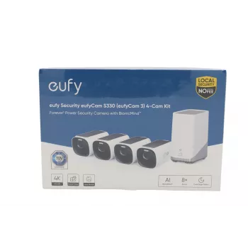eufy eufyCam S330 Kit 4+1 Sistema de cámaras de seguridad solar 4K UHD con HomeBase 3