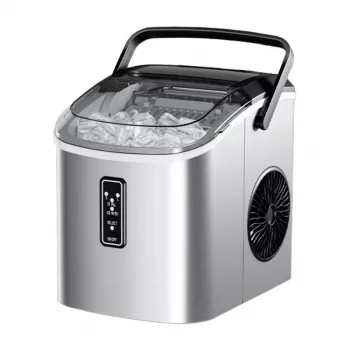 EUHOMY IM08 Máquina de hielo, 1,2 L, 12 kg (Plata)