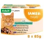 IAMS Delights Land & Sea Collection en gelatina, comida húmeda para gatos, 8 x 85 g