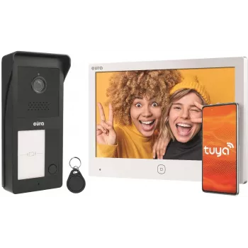 EURA videoportero con cable de 2 hilos VDP-49A3-2TY blanco Tuya Smart