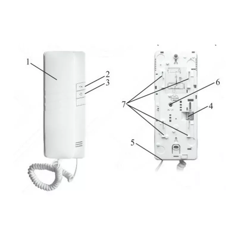 Auricular analógico de 4 hilos EURA ADA-38A3 para sistemas RL-3203H, blanco
