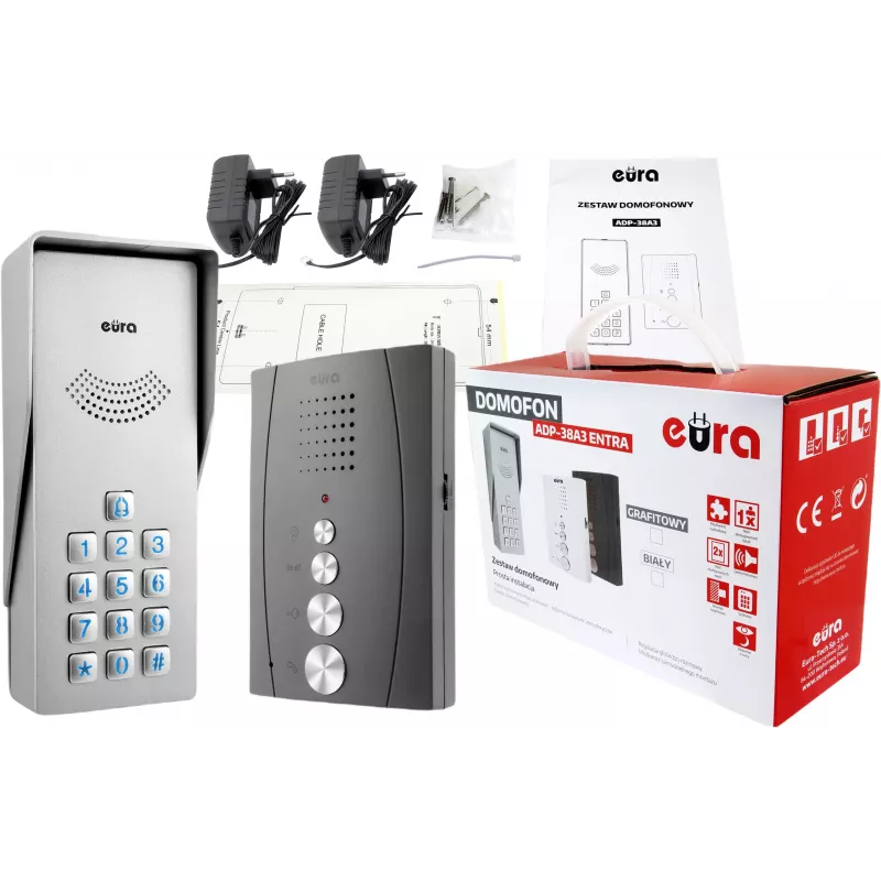 EURA ADP-38A3 ENTRA Portero automático de audio grafito