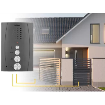 EURA ADP-51A3 DIFESA Kit de portero automático audio - 1 vivienda, 2 auriculares, interfono, Grafito