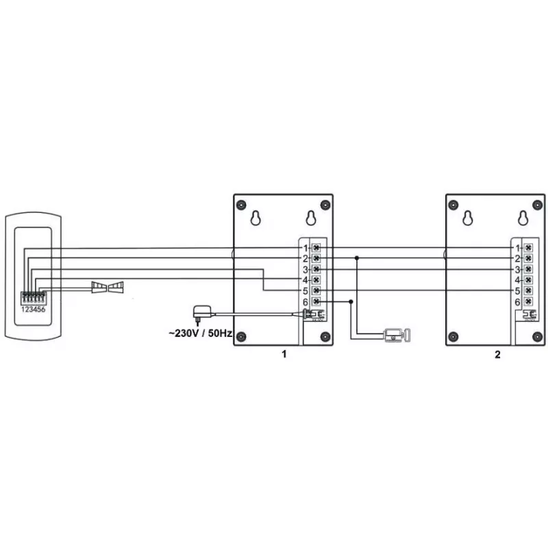 EURA ADP-51A3 DIFESA kit de portero automático de audio - 1 familia, 2 terminales, intercomunicador, grafito