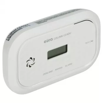 EURA CD-72A2/B Detector de monóxido de carbono con pantalla LCD, sensor electroquímico, alarma de 85 dB, certificado EN 50291-1