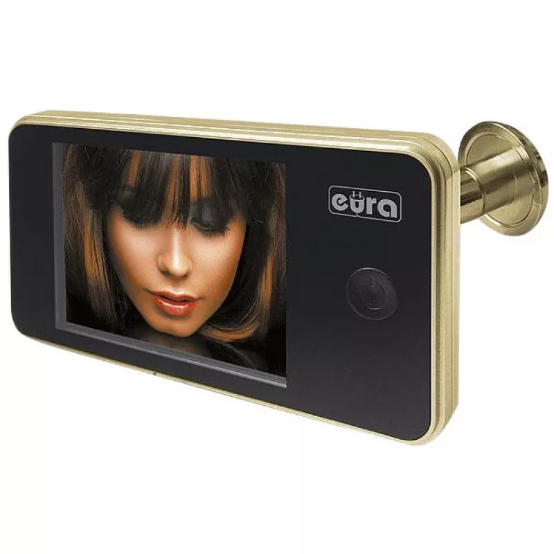 EURA VDP-01C1 ERIS mirilla digital para puerta 3,2 pulgadas LCD oro