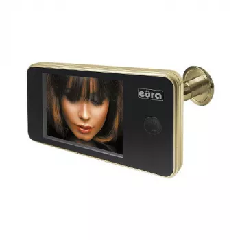 EURA VDP-01C1 ERIS mirilla digital para puerta 3,2 pulgadas LCD oro