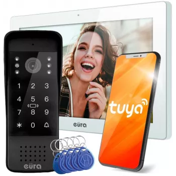 EURA VDP-86A3 videoportero TUYA de 10 pulgadas, blanco
