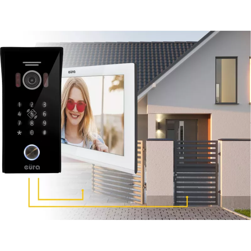 EURA VDP-99C5 Videoportero, pantalla táctil de 7 pulgadas, WiFi, RFID, Tuya, blanco