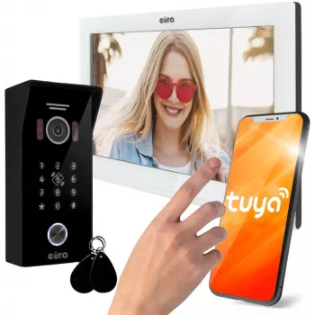 EURA VDP-99C5 Videoportero, pantalla táctil de 7 pulgadas, WiFi, RFID, Tuya, blanco