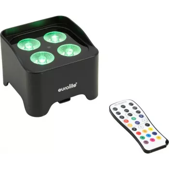 EUROLITE AKKU Mini UP-4 QCL Spot MK2 RGBW uplight - inalámbrico, batería de 9h, 4x4W LED