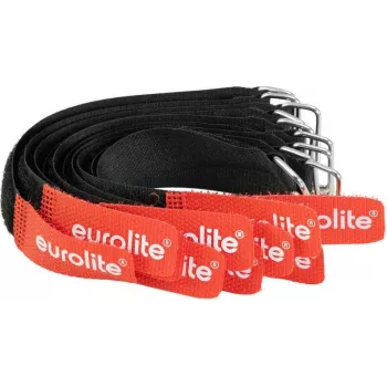 EUROLITE AW-20 bridas de cable de velcro 20x180mm negro/rojo pack de 10