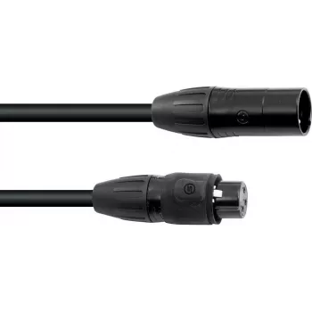 EUROLITE cable DMX SEC-1 IP65 3 pines 5m negro – impermeable para exteriores
