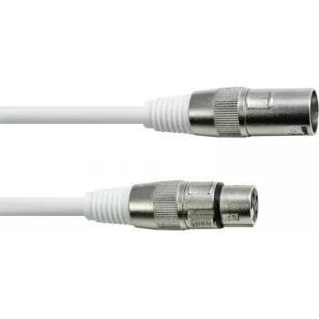 EUROLITE cable DMX XLR 3 pines 1 m blanco – cable de control robusto para iluminación de escenario