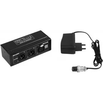 EUROLITE DXT-ME PRO merger DMX 2x3-Pin XLR In a 1x3-Pin XLR Out, modos HTP/LTP/Merge, 512 canales, carcasa metálica, 9-12V DC 70064868