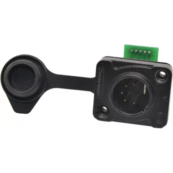 EUROLITE IP XLR Set conector macho/hembra de 5 pines, IP65, fundición de zinc, contactos de soldadura, negro 30208439