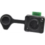 EUROLITE IP XLR Set conector macho/hembra de 5 pines, IP65, fundición de zinc, contactos de soldadura, negro 30208439