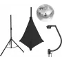 EUROLITE set de bola de espejos 30 cm con soporte y funda negra 20000705