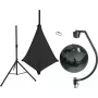 EUROLITE Bola de espejos Set 50cm negra con soporte y vela negra 20000709