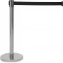 EUROLITE Cinta de balizamiento con banda negra, postes de acero inoxidable, 2 m 80702984