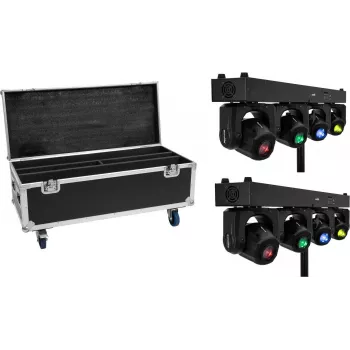 EUROLITE Set 2x LED TMH Bar S120 Moving-Head Spots + Flightcase con ruedas