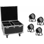 EUROLITE Set 4x AKKU IP PAR 14 HCL QuickDMX + Flightcase IP65 set de iluminación de escenario