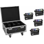 EUROLITE Set 4x AKKU MBT-3 Spot MK2 LED Uplight + flightcase con ruedas y función de carga