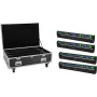 EUROLITE Set 4x LED BAR-8 SWING QCL barra con flightcase y ruedas