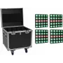 EUROLITE Set 4x LED Pixel Matrix Panel 5x5 RGB/WW + flightcase con ruedas