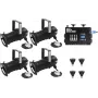 EUROLITE Set 4x PAR-20 Spot negro dim2warm + EDX-4 DMX RDM Pack de atenuador LED (20000695)