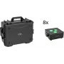EUROLITE Set 8x AKKU IP Flat Light 3 sw IP65 Focos LED con Trolley-Case