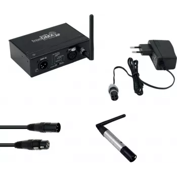 EUROLITE Set interfaz Wi-Fi freeDMX AP + transmisor inalámbrico QuickDMX + cable DMX 20000870