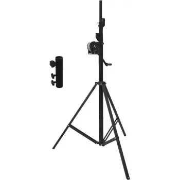 EUROLITE STT-400/85 set de pie con manivela con adaptador largo STV3529, certificado TÜV/GS, negro 20000328