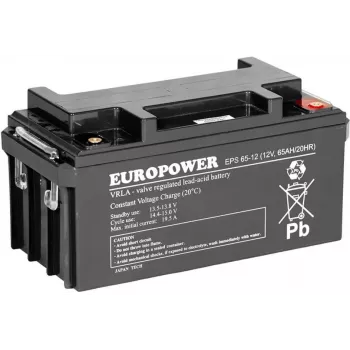 Europower AGM Batería serie EPS 12V 65Ah (8-12 años de vida útil de diseño)