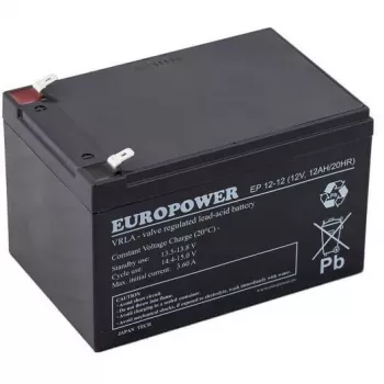 Batería Europower EP12-12 12V 12Ah AGM