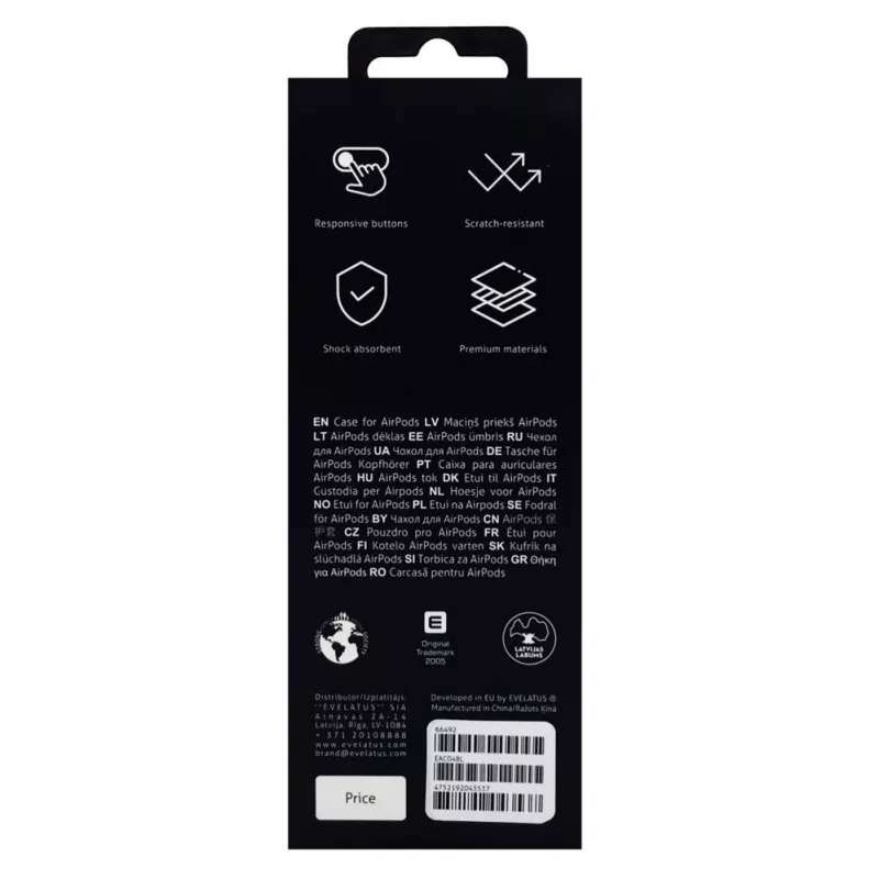 Evelatus Funda para Apple AirPods EAC04 azul