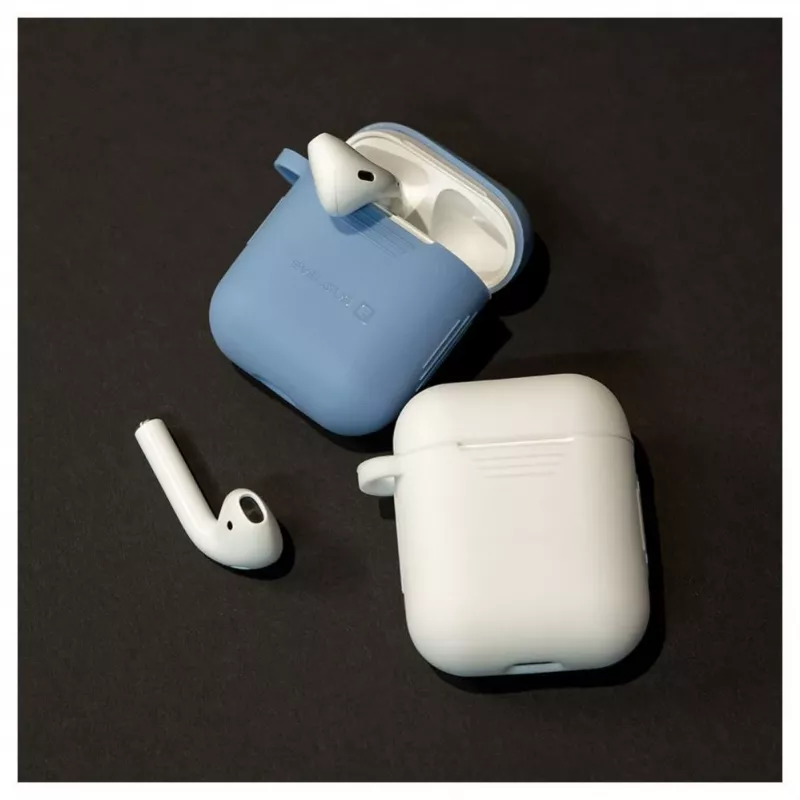 EVELATUS funda para Apple AirPods EAC04 White - funda protectora de silicona para AirPods 1.ª y 2.ª generación