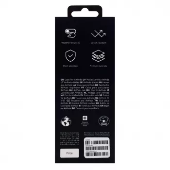 EVELATUS Funda para Apple AirPods EAC05 blanca - funda protectora de silicona con mosquetón