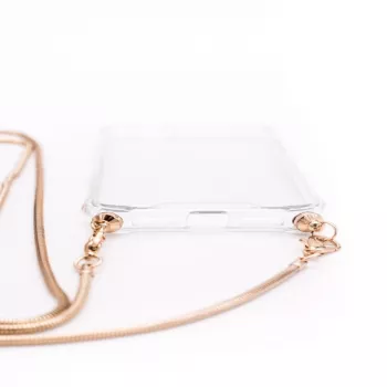 Evelatus Funda de silicona transparente con collar de TPU para Apple iPhone 11 Pro Max dorada