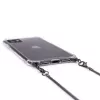 Funda de silicona transparente Evelatus para Apple iPhone 11 Pro Max con correa de cuello TPU Gris espacial